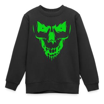 Totenkopf - Kinder Premium Organic Sweatshirt - Schwarz - Vorne - AI Model Kid Female (0cm)
