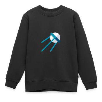 Satellit im All – Blaues Space Icon - Kinder Premium Organic Sweatshirt - Schwarz - Vorne - AI Model Kid Female (0cm)