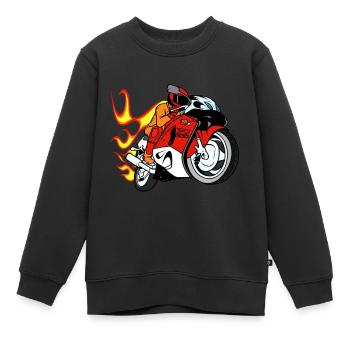 Moto moto - Sweat Premium enfant bio - noir - Devant - AI Model Kid Female (0cm)