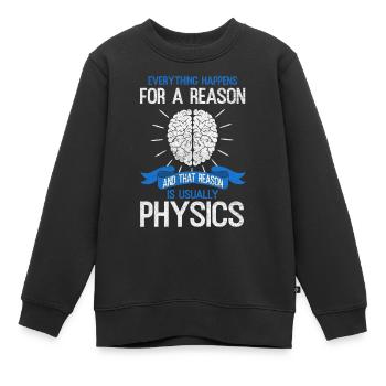 physics - Kids Premium Organic Sweatshirt - black - Front - AI Model Kid Female (0cm)