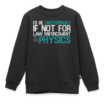 physics - Kids Premium Organic Sweatshirt - black - Front - AI Model Kid Female (0cm)