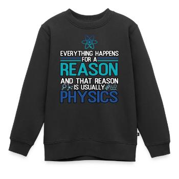physics - Kids Premium Organic Sweatshirt - black - Front - AI Model Kid Female (0cm)
