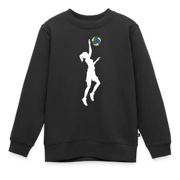 Volleyball Beach Frau Sonne Geschenk Hobby Sport - Kinder Premium Organic Sweatshirt - Schwarz - Vorne - AI Model Kid Female (0cm)
