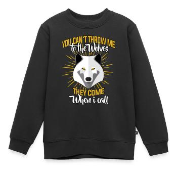 Wolf Wölfe - Kinder Premium Organic Sweatshirt - Schwarz - Vorne - AI Model Kid Female (0cm)