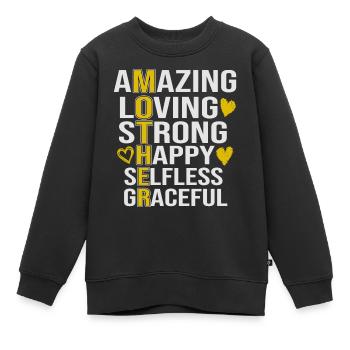 Maman Maman Maman - Sweat Premium enfant bio - noir - Devant - AI Model Kid Female (0cm)