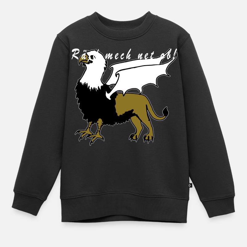 Greif Vogel Löwe Siegerländer Platt - Kinder Premium Organic Sweatshirt - Schwarz