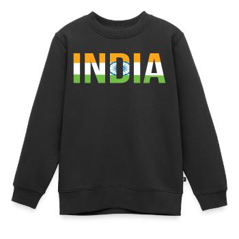 Inde - Sweat Premium enfant bio - noir - Devant - AI Model Kid Female (0cm)