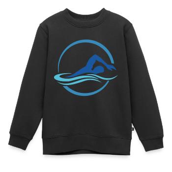 Schwimmen Sommer Sonne Strand Geschenk - Kinder Premium Organic Sweatshirt - Schwarz - Vorne - AI Model Kid Female (0cm)