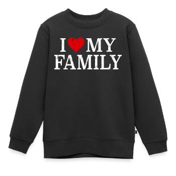 famille - Sweat Premium enfant bio - noir - Devant - AI Model Kid Female (0cm)