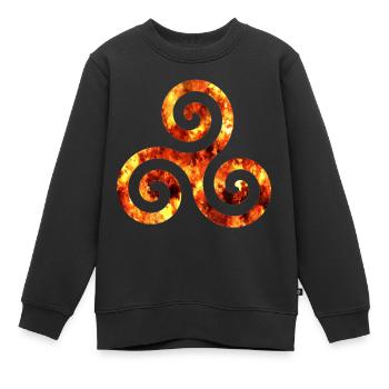 symbole celtique 1 feu - Sweat Premium enfant bio - noir - Devant - AI Model Kid Female (0cm)