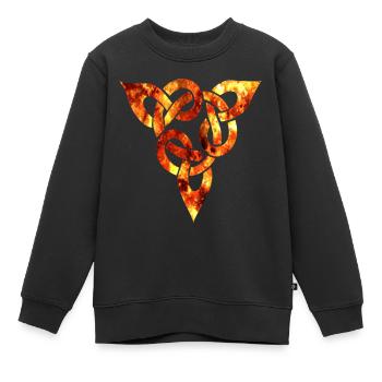 keltischer knoten 6 feuer - Kinder Premium Organic Sweatshirt - Schwarz - Vorne - AI Model Kid Female (0cm)