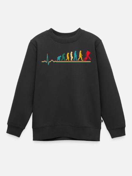 BMX Retro Herzschlag Evolution Fahrrad - Kinder Premium Organic Sweatshirt - Schwarz