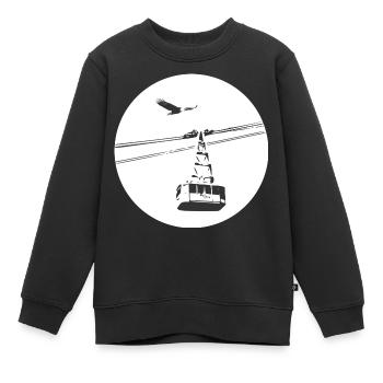 Gondel mit Adler schwarz - Kinder Premium Organic Sweatshirt - Schwarz - Vorne - AI Model Kid Female (0cm)