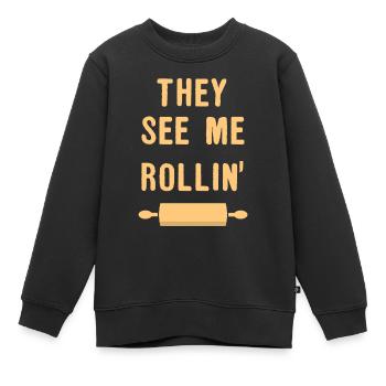 Backen Bäcker Bäckerei - Kinder Premium Organic Sweatshirt - Schwarz - Vorne - AI Model Kid Female (0cm)
