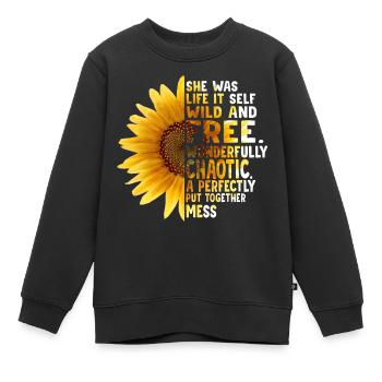 La vie sauvage et gratuite merveilleusement graphique - Sweat Premium enfant bio - noir - Devant - AI Model Kid Female (0cm)