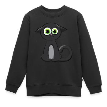 Katzengesicht Kätzchen - Kinder Premium Organic Sweatshirt - Schwarz - Vorne - AI Model Kid Female (0cm)