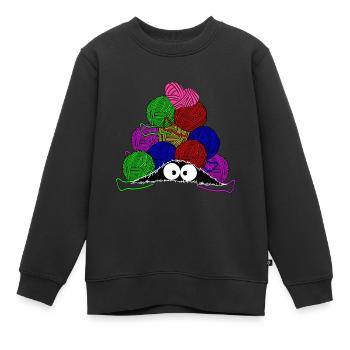 tricot - Sweat Premium enfant bio - noir - Devant - AI Model Kid Female (0cm)