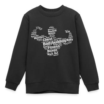 Bodybuilder - Sweat Premium enfant bio - noir - Devant - AI Model Kid Female (0cm)