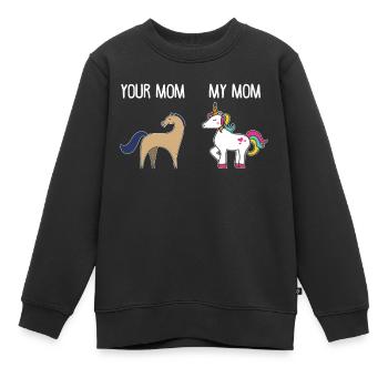 Einhorn Unicorn lustige Tiere Mom Pferd - Kinder Premium Organic Sweatshirt - Schwarz - Vorne - AI Model Kid Female (0cm)