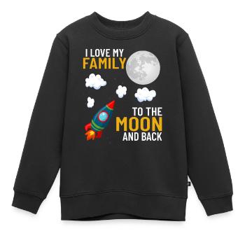 famille - Sweat Premium enfant bio - noir - Devant - AI Model Kid Female (0cm)
