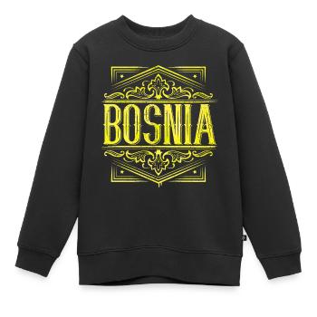 Bosnia | Bosnie | Drapeau - Sweat Premium enfant bio - noir - Devant - AI Model Kid Female (0cm)