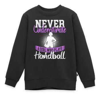 Handballer Handball - Sweat Premium enfant bio - noir - Devant - AI Model Kid Female (0cm)