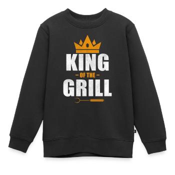 Barbecue Grill King - Sweat Premium enfant bio - noir - Devant - AI Model Kid Female (0cm)