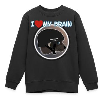 I love my brain Wolverine don't care - Kinder Premium Organic Sweatshirt - Schwarz - Vorne - AI Model Kid Female (0cm)