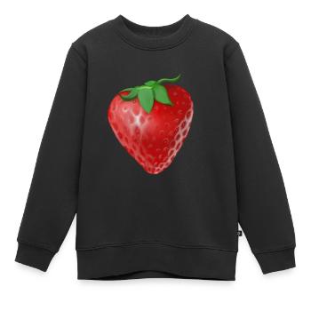 Délicieuse fraise rouge - Sweat Premium enfant bio - noir - Devant - AI Model Kid Female (0cm)