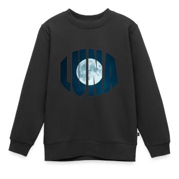 luna - Kids Premium Organic Sweatshirt - black - Front - AI Model Kid Female (0cm)