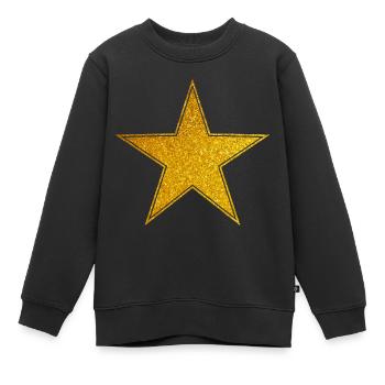 Étoile étoile étoile étoile - Sweat Premium enfant bio - noir - Devant - AI Model Kid Female (0cm)
