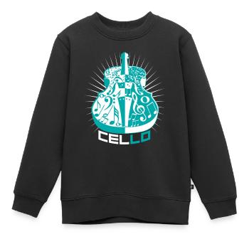 Cello - Kinder Premium Organic Sweatshirt - Schwarz - Vorne - AI Model Kid Female (0cm)