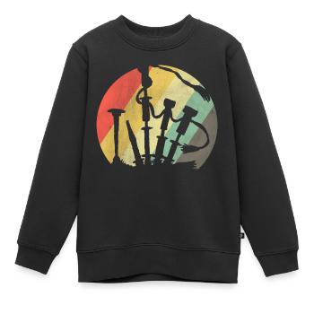 Dudelsack - Kinder Premium Organic Sweatshirt - Schwarz - Vorne - AI Model Kid Female (0cm)