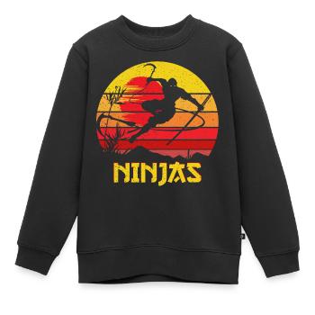 Ninja Warrior Ninjas Vintage - Kinder Premium Organic Sweatshirt - Schwarz - Vorne - AI Model Kid Female (0cm)