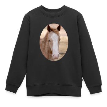 poulain jeune cheval - Sweat Premium enfant bio - noir - Devant - AI Model Kid Female (0cm)
