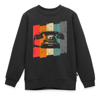 Téléphone - Sweat Premium enfant bio - noir - Devant - AI Model Kid Female (0cm)