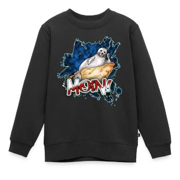 Moin Robbe | Yolo-Artwork - Sweat Premium enfant bio - noir - Devant - AI Model Kid Female (0cm)