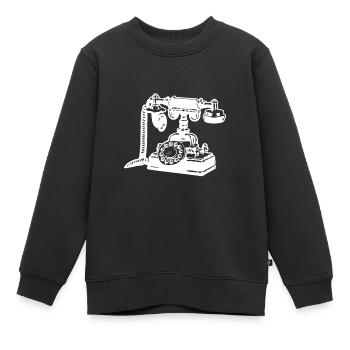 Téléphone antique - Sweat Premium enfant bio - noir - Devant - AI Model Kid Female (0cm)