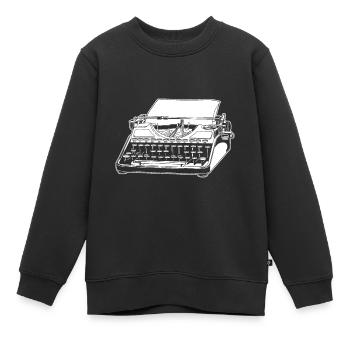 Machine à écrire - Sweat Premium enfant bio - noir - Devant - AI Model Kid Female (0cm)