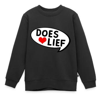 doeslief liebevoller Kommentar mit Herz - Kinder Premium Organic Sweatshirt - Schwarz - Vorne - AI Model Kid Female (0cm)