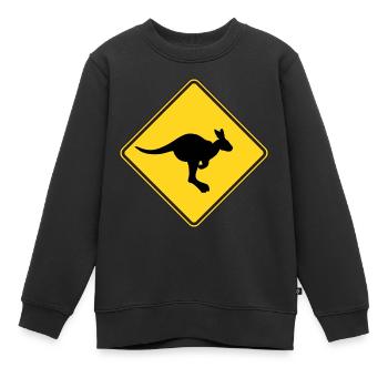 Australia Wallaby's Road Sign Shield Gift Shirt - Kids Premium Organic Sweatshirt - black - Front - AI Model Kid Female (0cm)