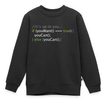 Informatique Nerd Geek Code programmeur - Sweat Premium enfant bio - noir - Devant - AI Model Kid Female (0cm)