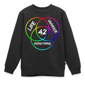 Antwort 42 - Kinder Premium Organic Sweatshirt - Schwarz - Vorne - AI Model Kid Female (0cm)