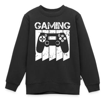 Gaming Gaming Gaming Gaming Gaming Gaming Gaming - Kids Premium Organic Sweatshirt - black - Front - AI Model Kid Female (0cm)