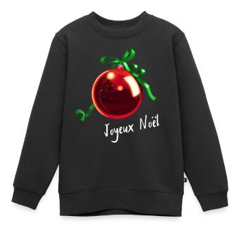 Christbaum Kugel Joyeux Noël - Kinder Premium Organic Sweatshirt - Schwarz - Vorne - AI Model Kid Female (0cm)