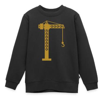 Kran Baustelle - Kinder Premium Organic Sweatshirt - Schwarz - Vorne - AI Model Kid Female (0cm)