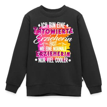 Erzieherin Tätowierung - Kinder Premium Organic Sweatshirt - Schwarz - Vorne - AI Model Kid Female (0cm)