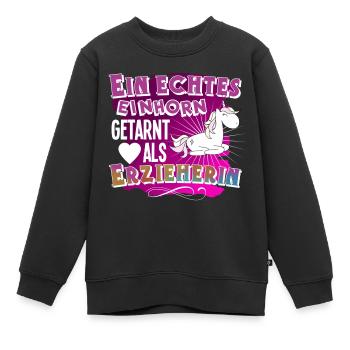 éducateur - Sweat Premium enfant bio - noir - Devant - AI Model Kid Female (0cm)