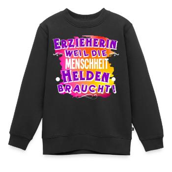 Erzieherin - Kinder Premium Organic Sweatshirt - Schwarz - Vorne - AI Model Kid Female (0cm)