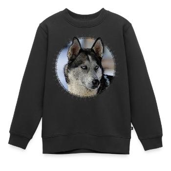Husky - Kinder Premium Organic Sweatshirt - Schwarz - Vorne - AI Model Kid Female (0cm)
